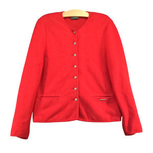 Geiger Collections Women's Button-Up Cardigan Sweater Red Size 42 Vintage